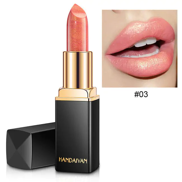 Lápiz labial con purpurina a prueba de agua de 9 colores