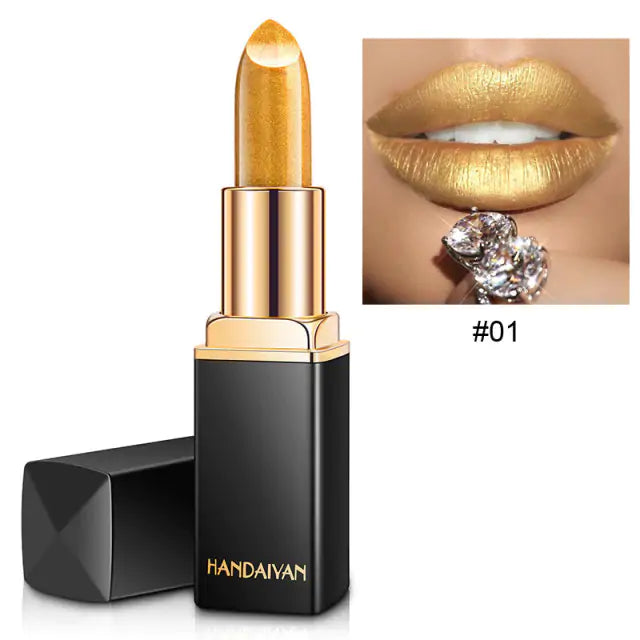 Lápiz labial con purpurina a prueba de agua de 9 colores