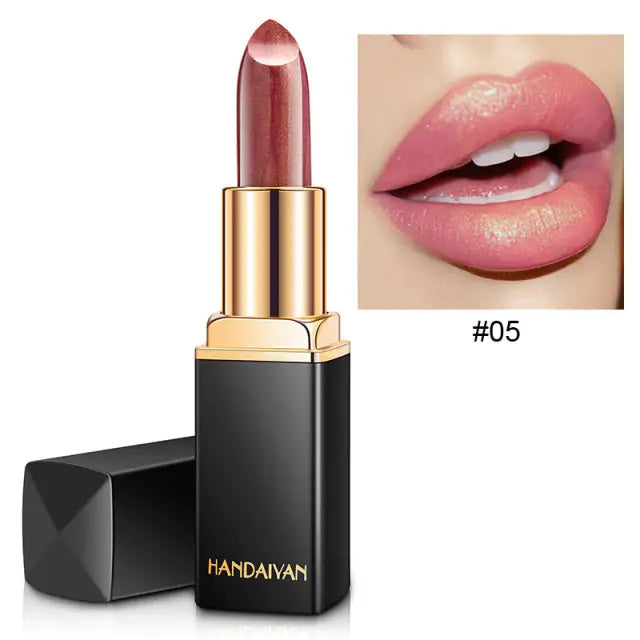 Lápiz labial con purpurina a prueba de agua de 9 colores