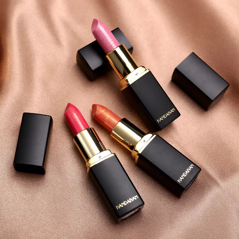 Lápiz labial con purpurina a prueba de agua de 9 colores